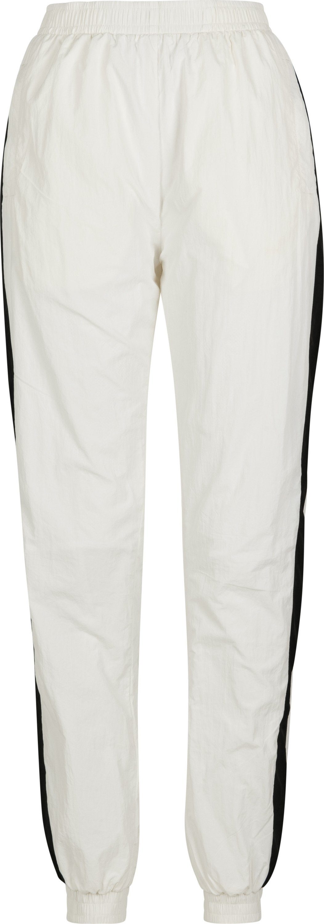 white/black (1-tlg) CLASSICS Crinkle Striped Pants URBAN Damen Ladies Stoffhose