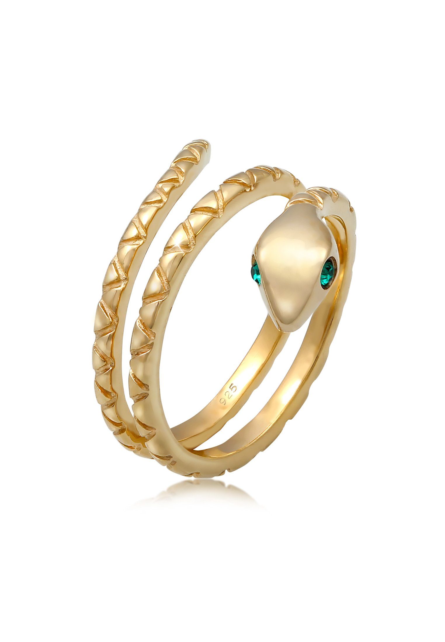 Elli Fingerring Pinky Schlange Statement 925 Silber Gold