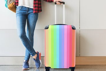 MuchoWow Handgepäckkoffer Regenbogen - Muster - Pastell, 4 Rollen, Reisetasche mit rollen, Handgepäck für Ferien, Trolley, Reisekoffer