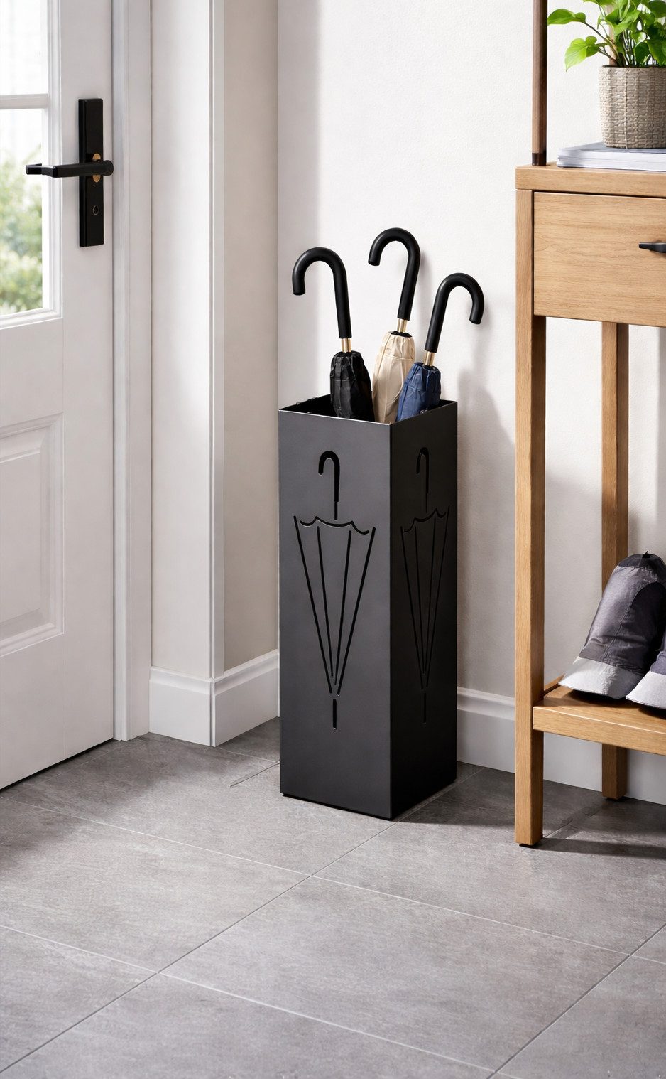 NEUSTEIN Schirmständer mit modernem Design - Regenschirm Design - Metall extra stabil