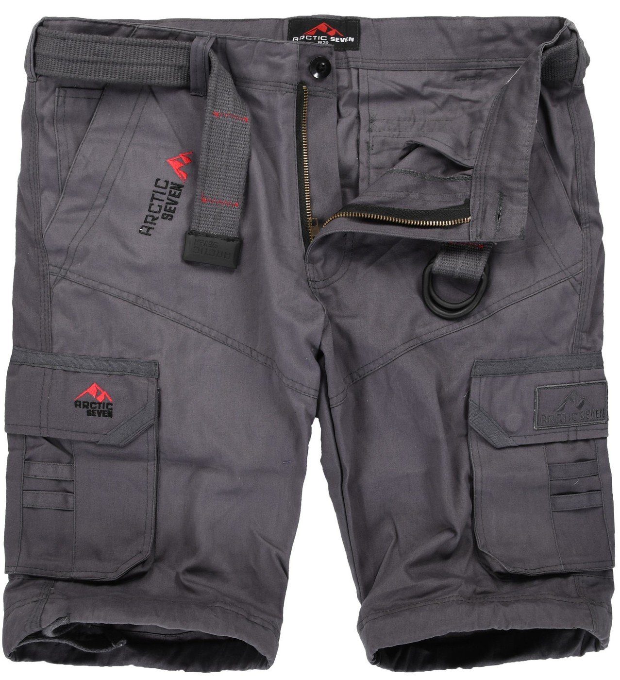 Arctic Seven Shorts inklusive hochwertigem Gürtel anthrazit