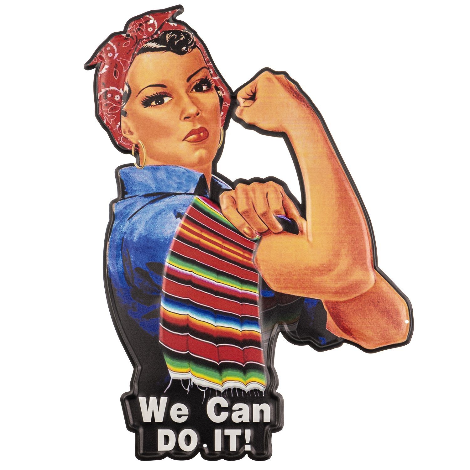 Moritz Metallschild We Can Do It! Frauen Power Rockabilly, Blechschild 42 x 58 cm Retro Vintage Wand Schild Küche
