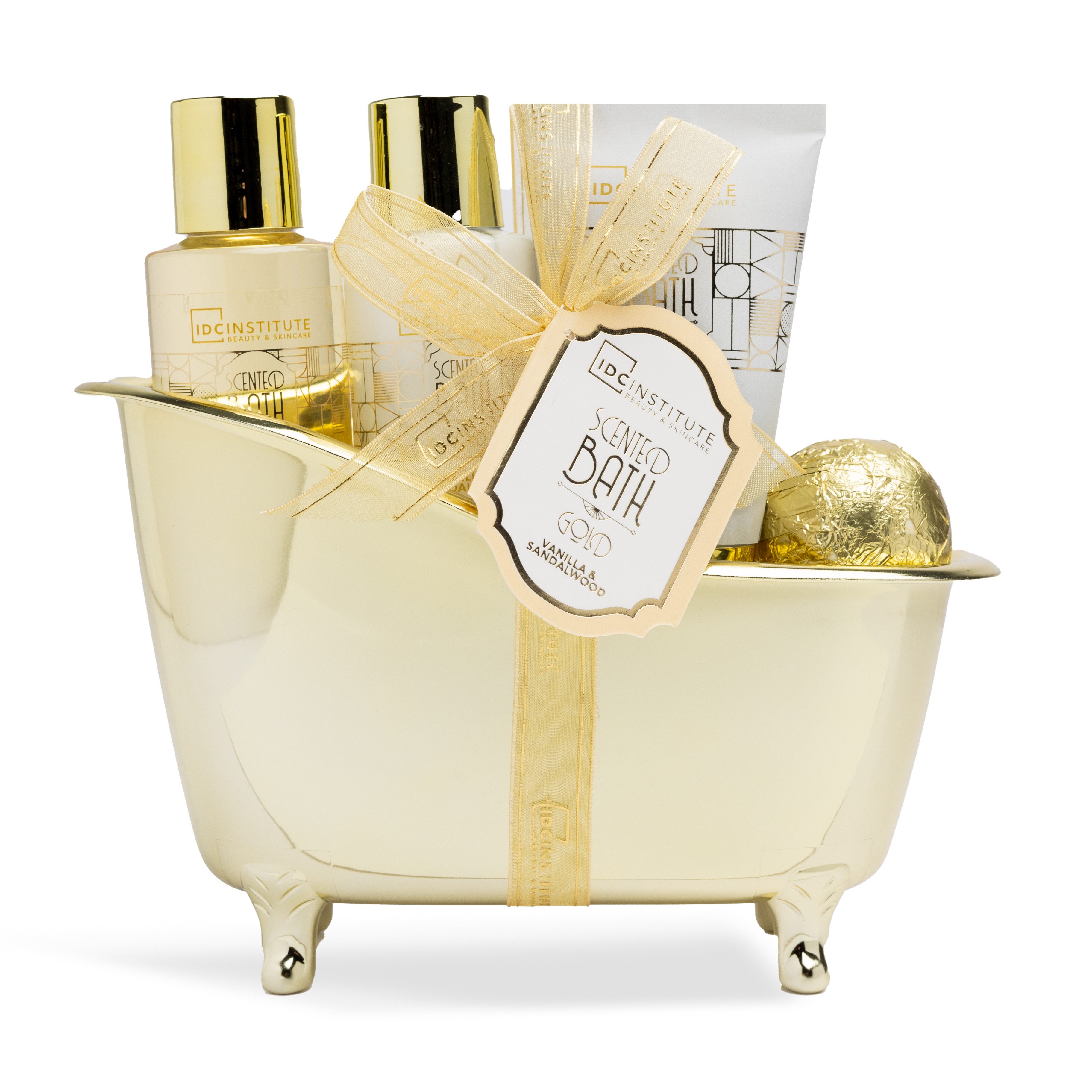 Idc Institute Pflege-Geschenkset hochwertiges Bad- und Duschpflegeset "Goldene Badewanne", 1-tlg.