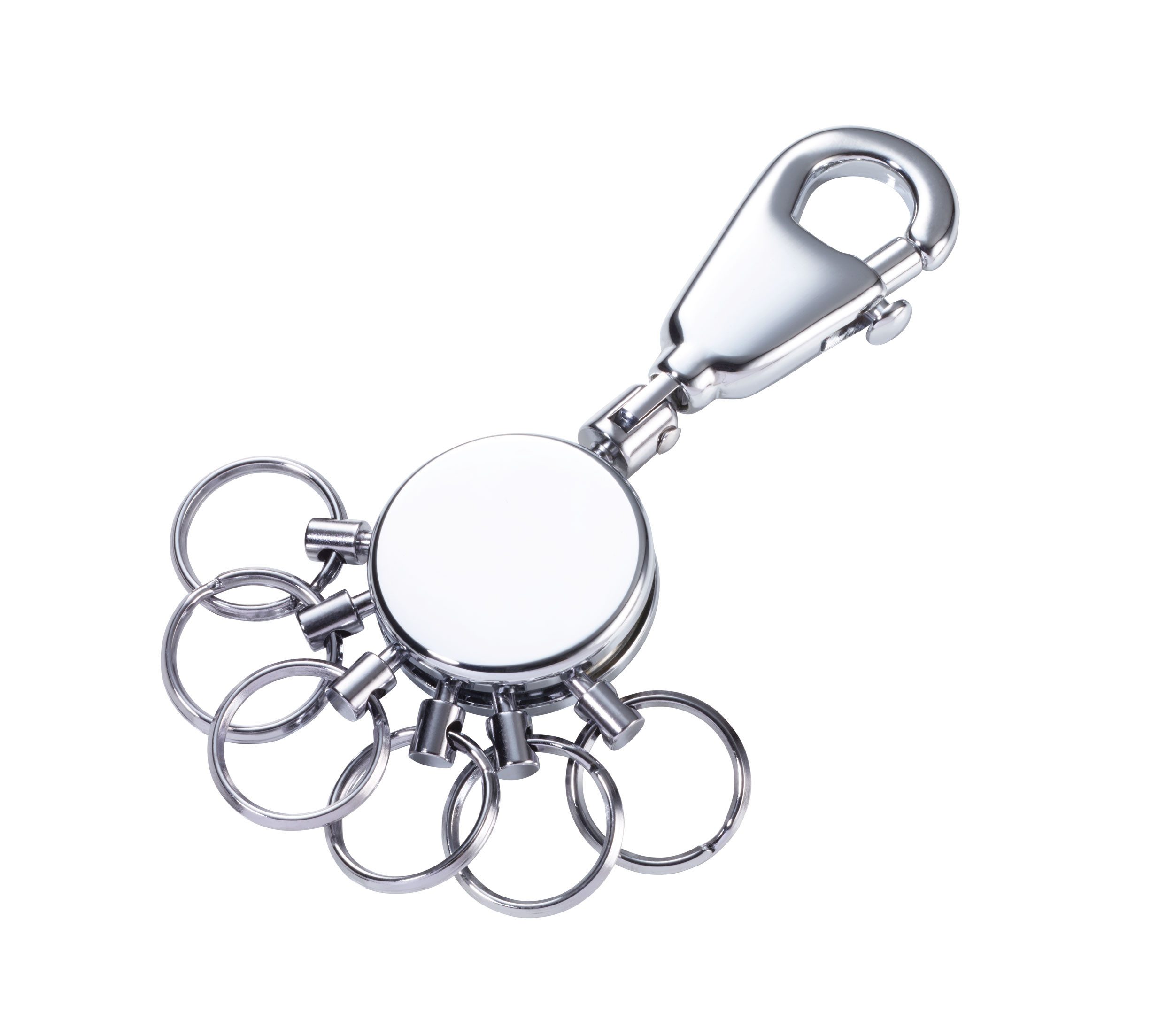 Schlüsselanhänger PATENT mit Karabiner & 6 abnehmbaren Ringen, Metall Schlüsselorganizer