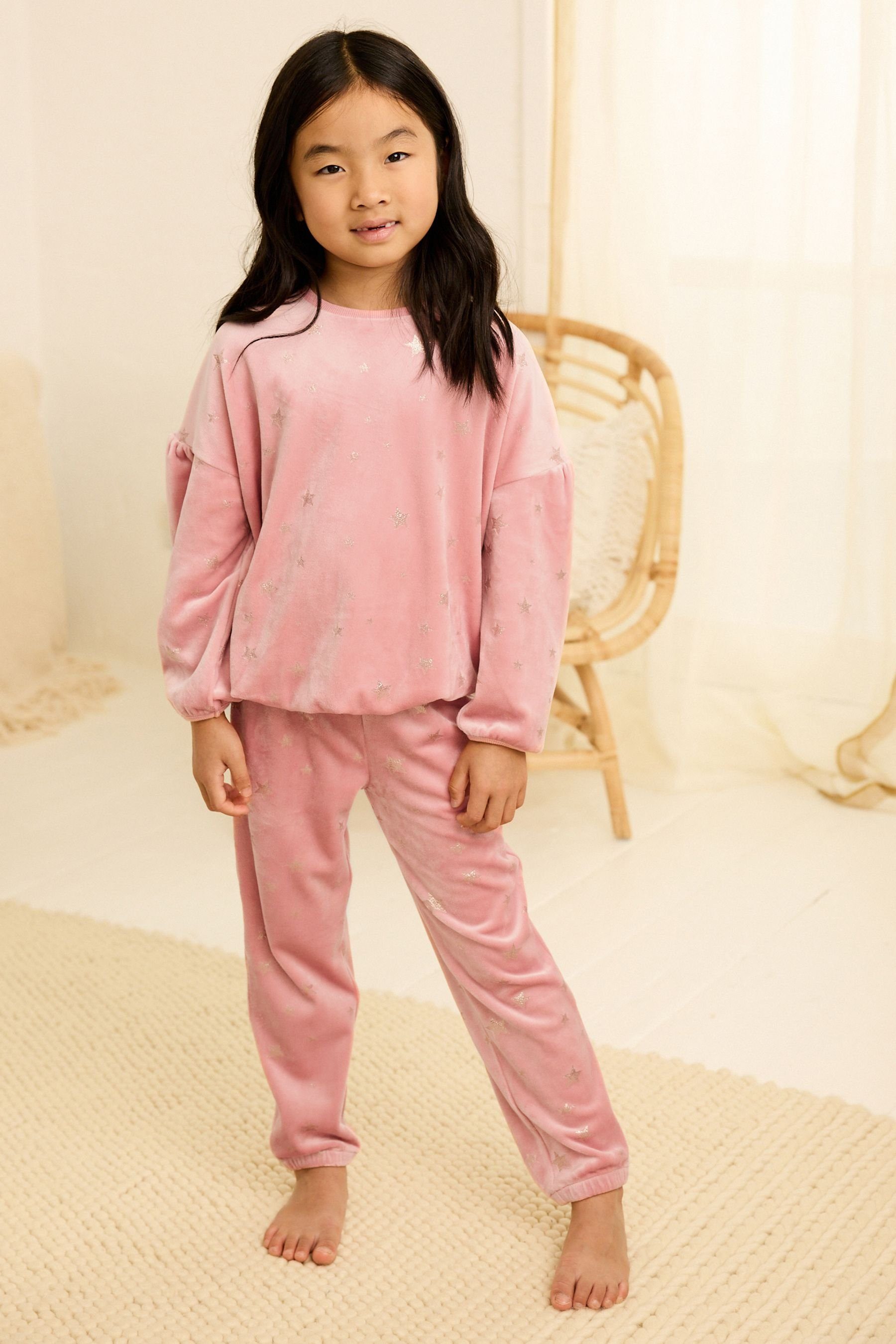 Metallic Star Pyjama (2 tlg) Pyjama Bequemer Next Pink