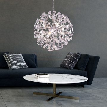 etc-shop LED Pendelleuchte, Leuchtmittel inklusive, Warmweiß, Design Decken Hänge Lampe Wohn Zimmer Pendel Lampe Chrom
