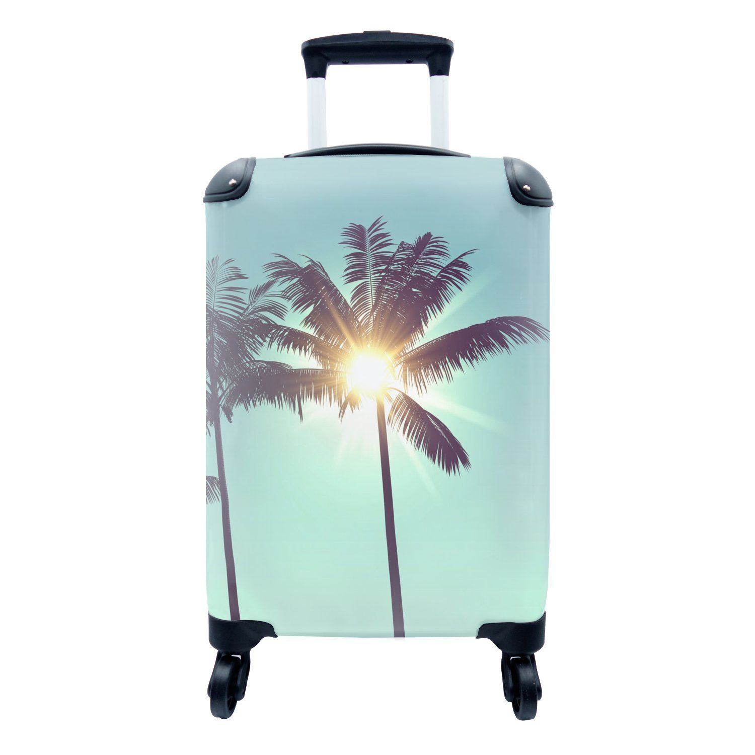 - rollen, für MuchoWow Reisekoffer Sommer Palmen Trolley, Sonne, - Handgepäckkoffer mit 4 Rollen, Handgepäck Reisetasche Ferien,