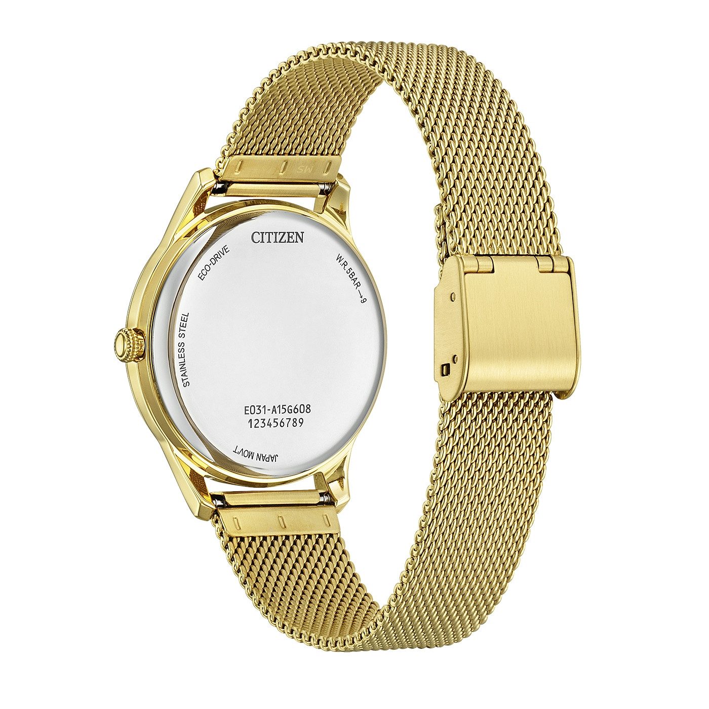 Citizen Solaruhr Elegance / Mesh EM1222-87A, Armbanduhr, Damenuhr, Edelstahlarmband, analog