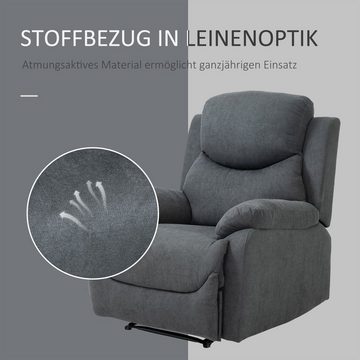 HOMCOM Relaxsessel TV Sessel mit Liegefunktion (Ruhesessel, 1-St., Fernsehsessel), bis 150 kg Belastbar