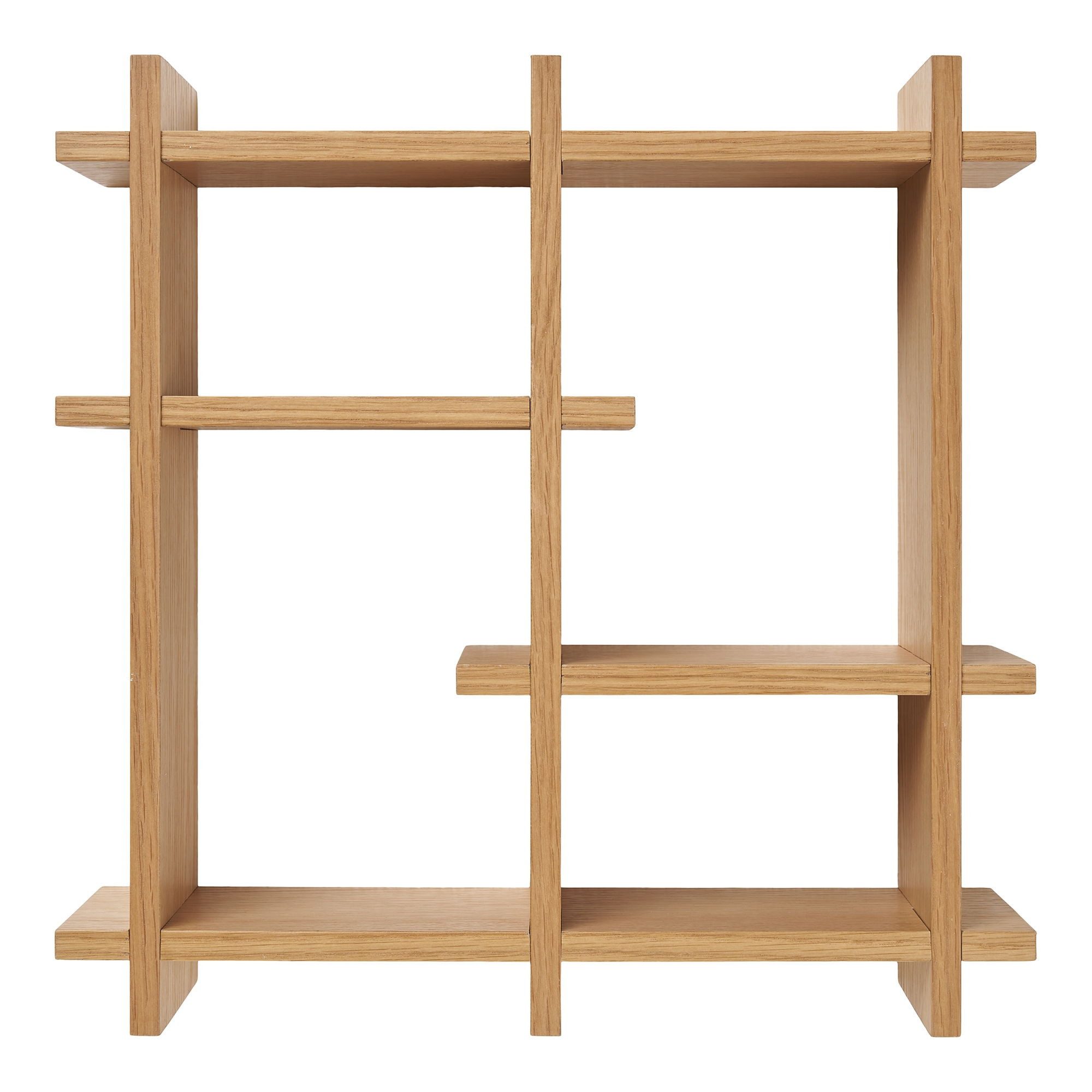 freiraum Wandregal Olsberg, in natürlich, MDF, Eichenfurnier - 40x40x12cm (BxHxT)