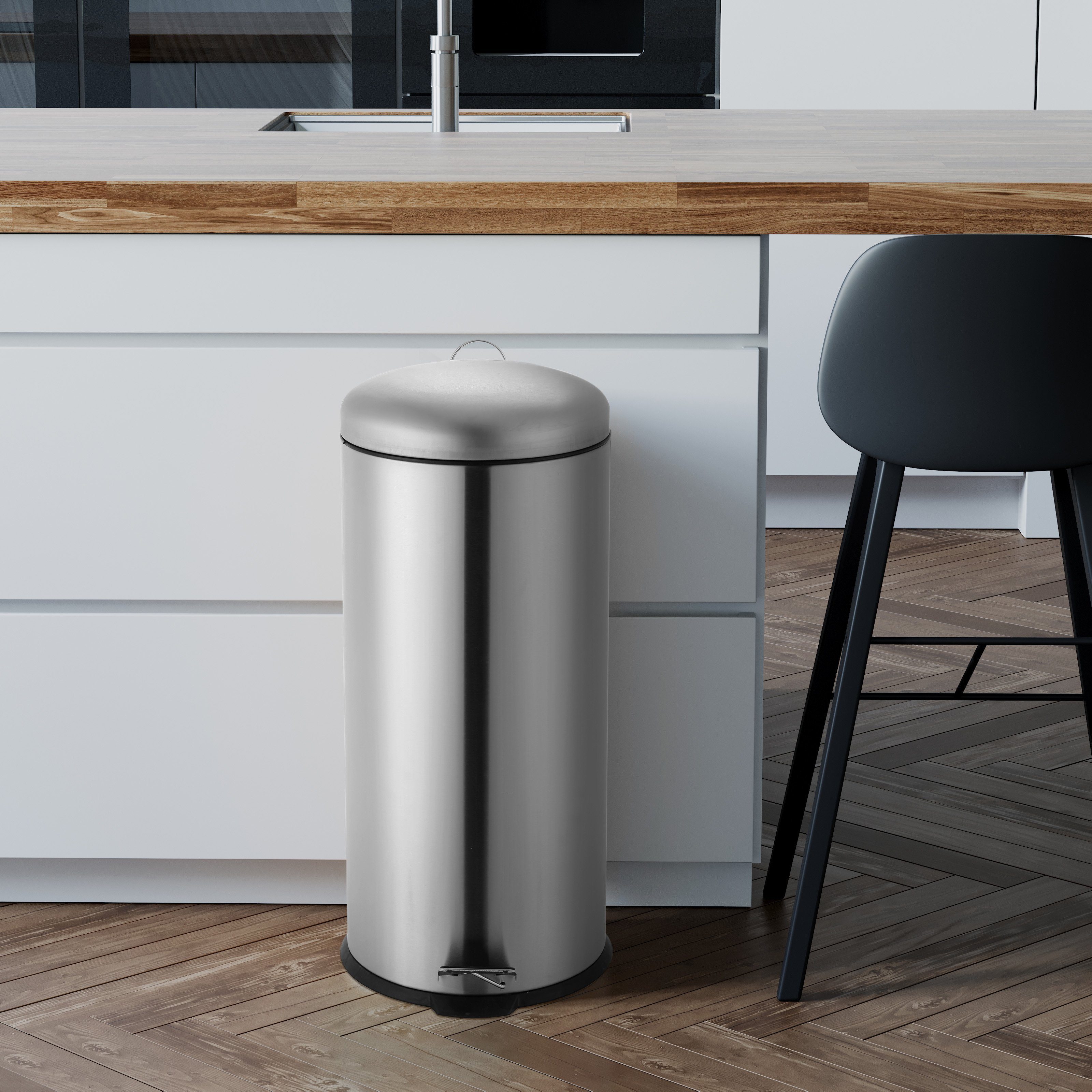 Ribelli Mülltrennsystem Mülleimer, 30 L, chrom, Ø 30 x 69,5 cm