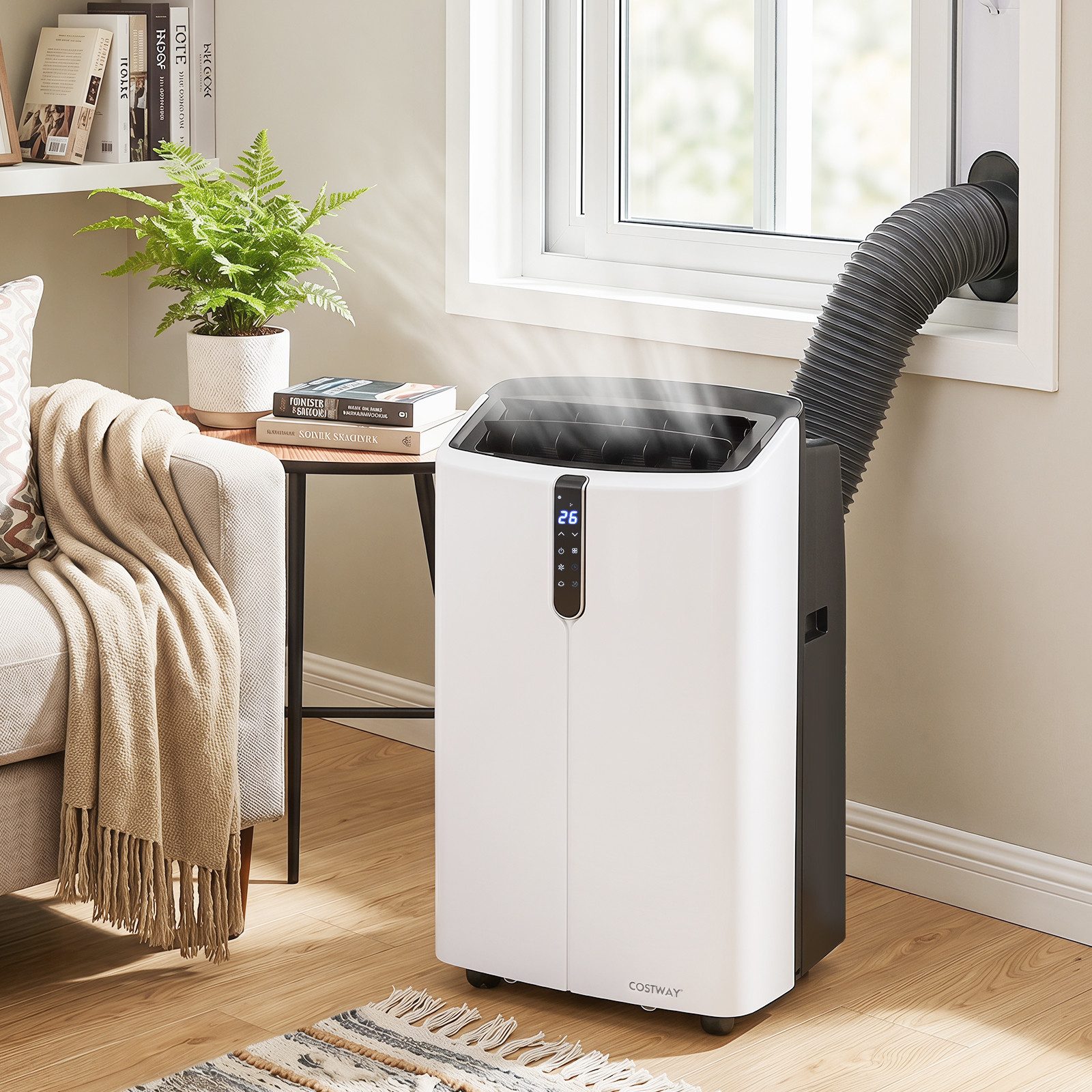 COSTWAY 4-in-1-Klimagerät, 14000BTU, mit Abluftschlauch & Wifi, bis 70 m²