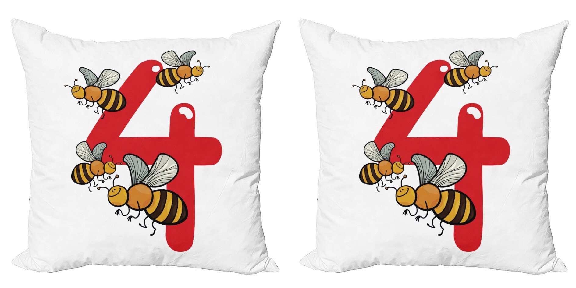 Kissenbezüge Modern Accent Doppelseitiger Digitaldruck, Abakuhaus (2 Stück), Nummer 4 Fleißig Bees