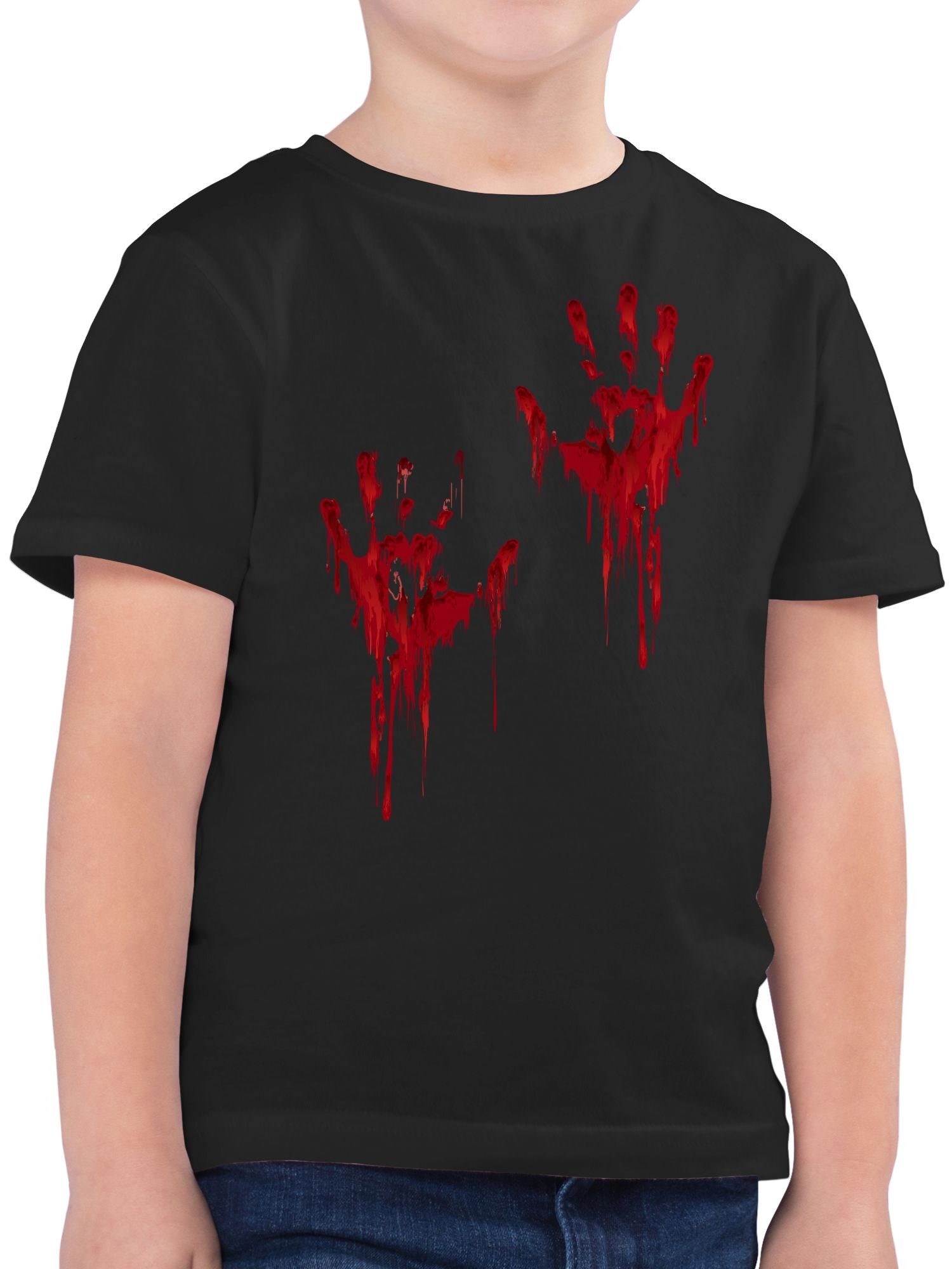 Shirtracer T-Shirt Blutige Hände Blut Handabdruck Blutverschmiert ...