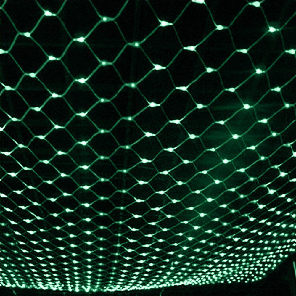 Sunicol LED-Lichterkette LED Lichternetz Lichtervorhang Garten Außen Weihnachtsdeko Warmweiß, Wasserdichte IP44 für Schlafzimmer, Hochzeit, Weihnachten, DIY etc Grün