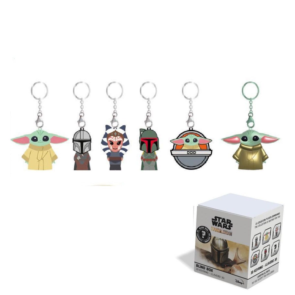 The Mandalorian Schlüsselanhänger Blind Box Schlüsselanhänger Mystery Pack zufälliges Motiv für Fans (1-tlg)