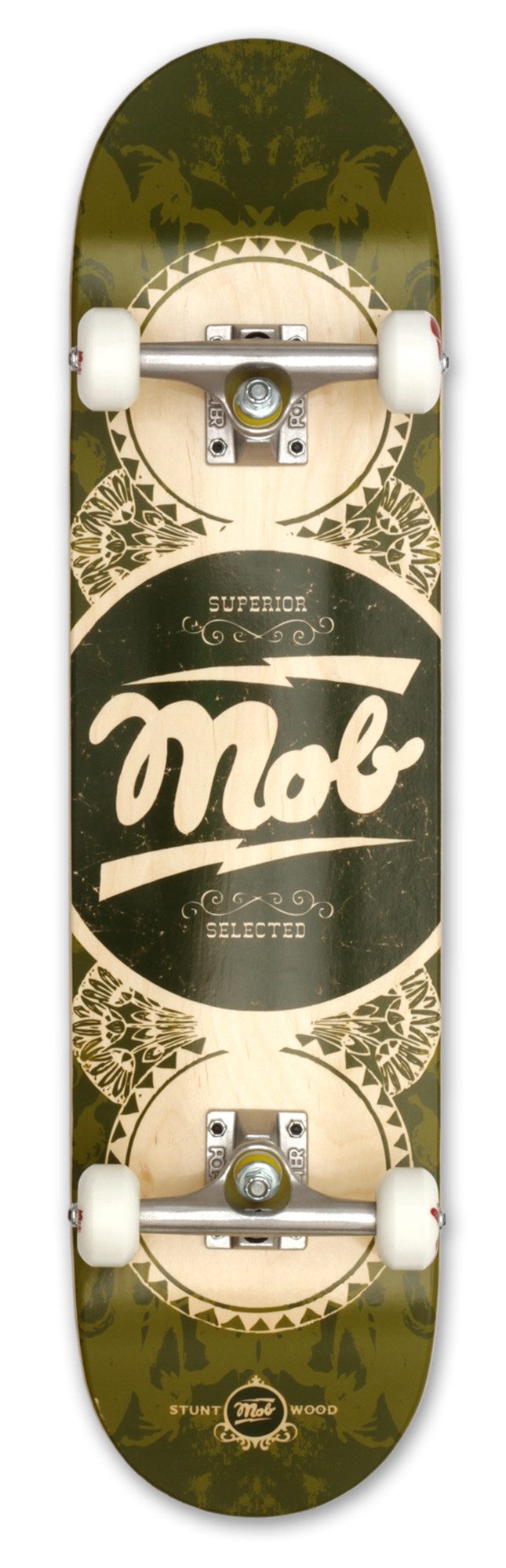 Mob Скейтборды Skateboard Gold Label 7.75 Complete - Komplettboard 31.75 x 7.75 Zoll (fertig montiert -, 1-St., MOB Superior Selected - Grün), Board aus Ahornholz - Skateboard für Kinder, Teens und Erwachsene