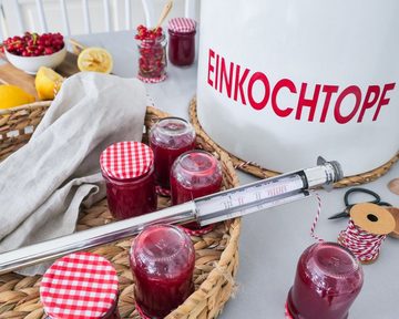 culinario Einkochtopf, Emaillierter Einkocher für Marmelade, Thermometer-Öffnung