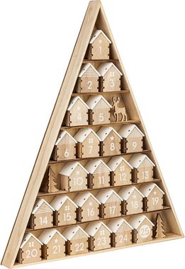 Schneider befüllbarer Adventskalender Weihnachtsdeko (24-tlg), aus Holz, zum Hängen oder Stellen