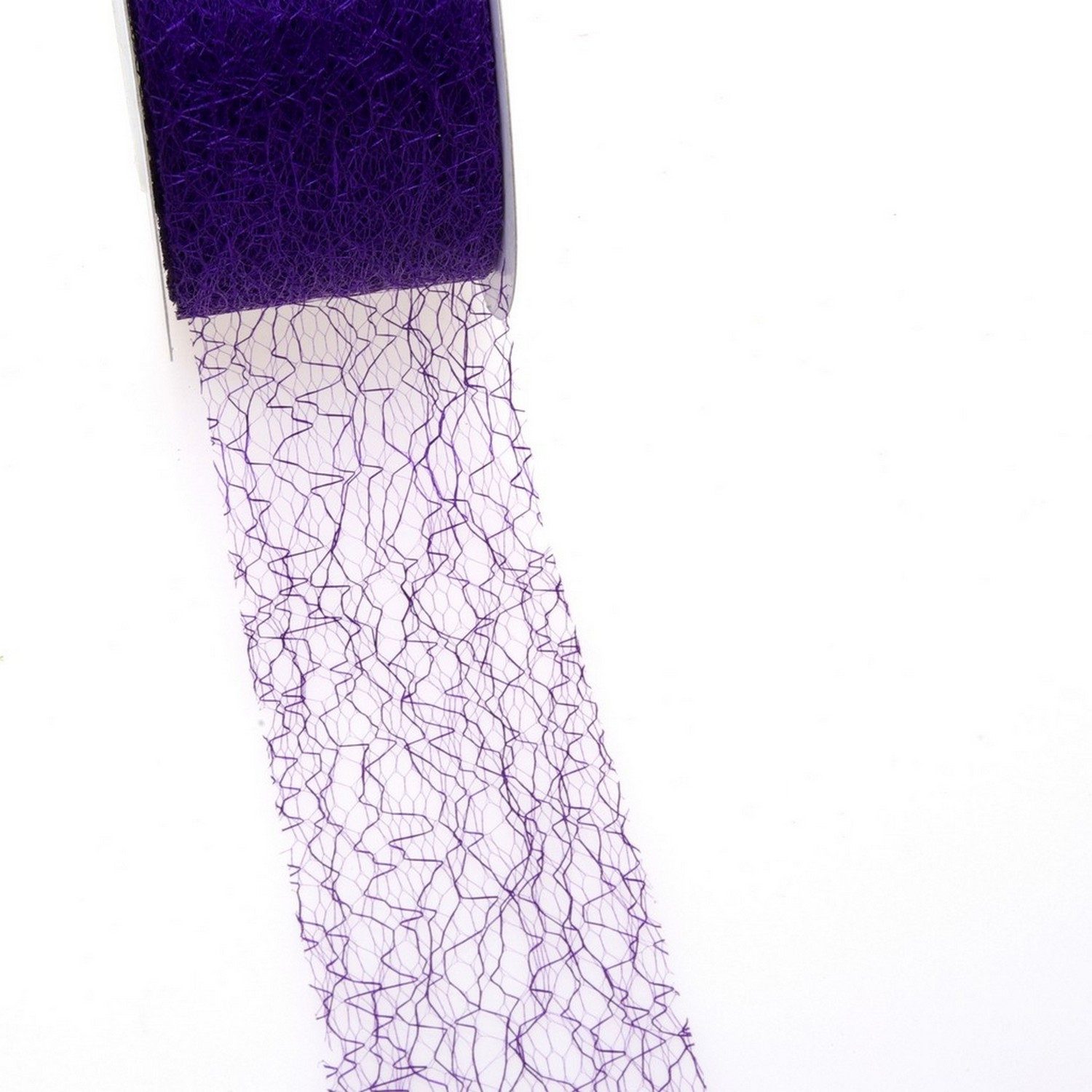 Deko AS Tischläufer Spiderweb Dekoband - 5cm lila - Rolle 25m - 67 028-R 50 (1-tlg, 1 Rolle Tischläufer), Strapazierfähig