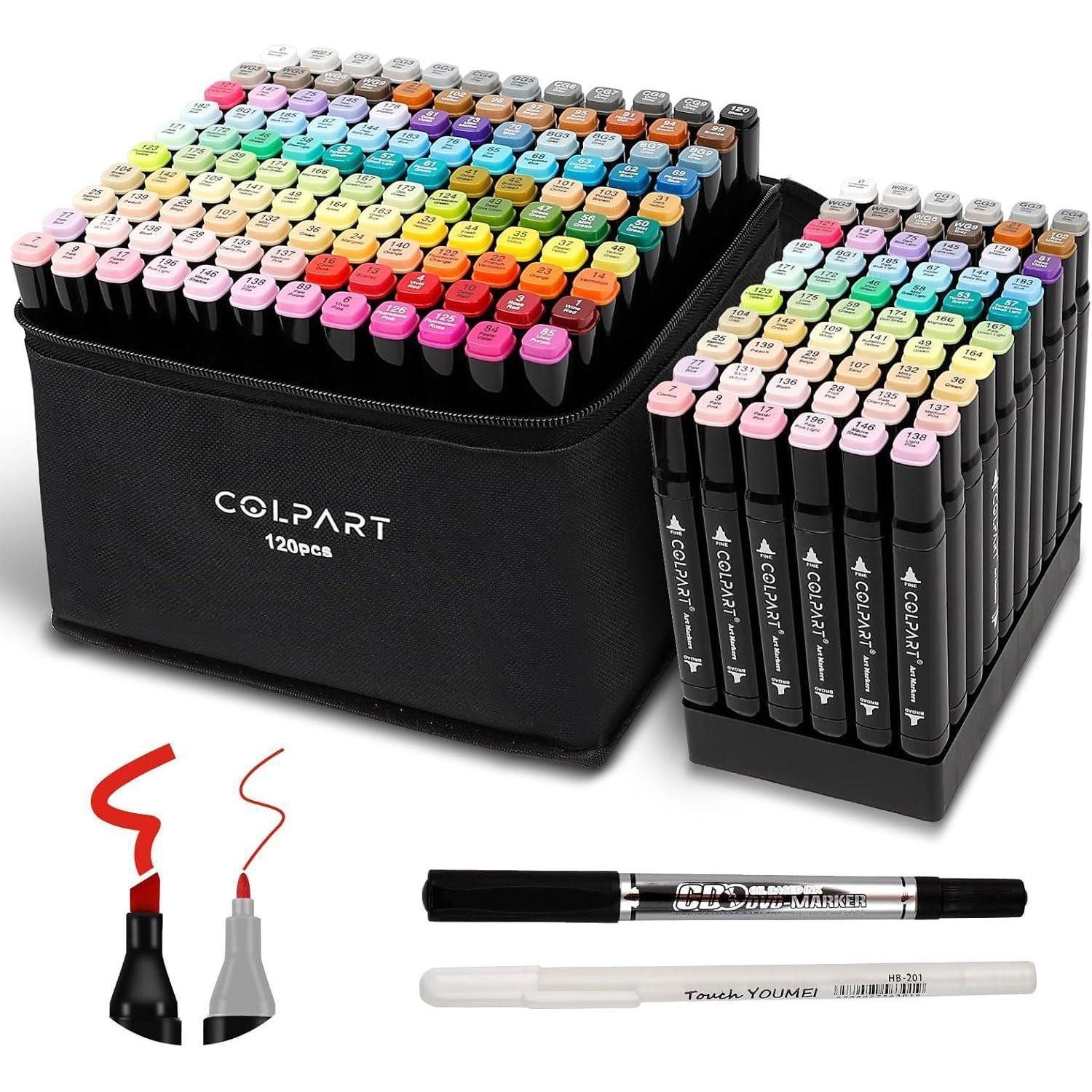 LuxusKollektion Permanentmarker Alkoholmarker Set 120 Farben Twinmarker Manga 120 Classic Colors