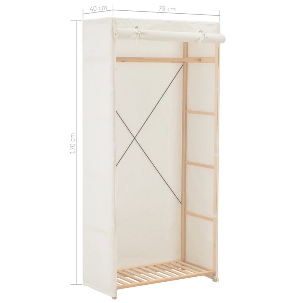 79 x vidaXL 170 Stoff Kleiderschrank (1-St) Kleiderschrank 40 cm x Weiß