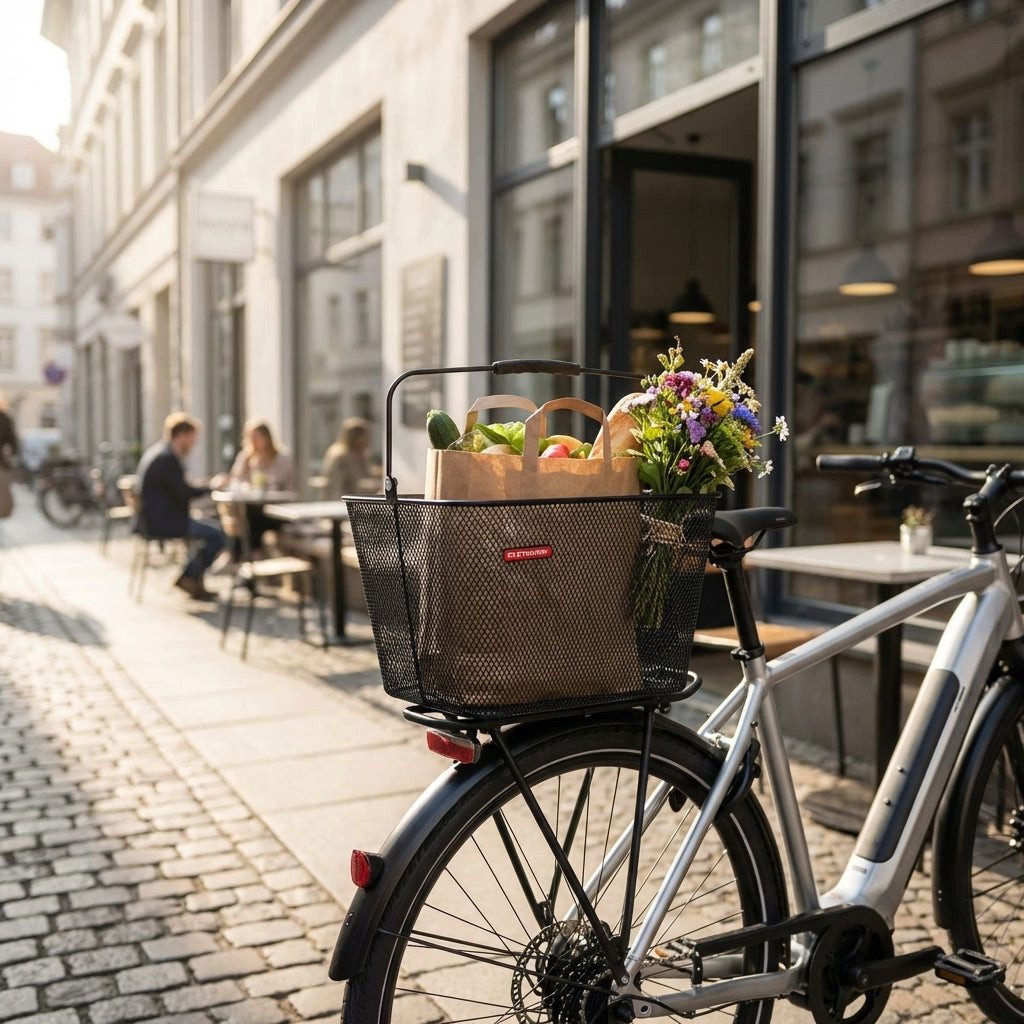 Pletscher Fahrradkorb Pletscher Fahrrad-Hinterradkorb schwarz 40x31x22cm, feinmaschig, ohne