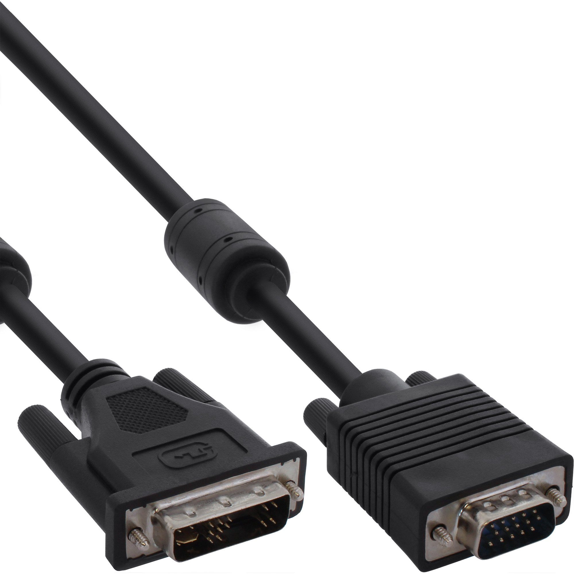 InLine® DVI-A Kabel, analog 12+5 Stecker auf 15pol HD Stecker VGA, 5m Computer-Kabel