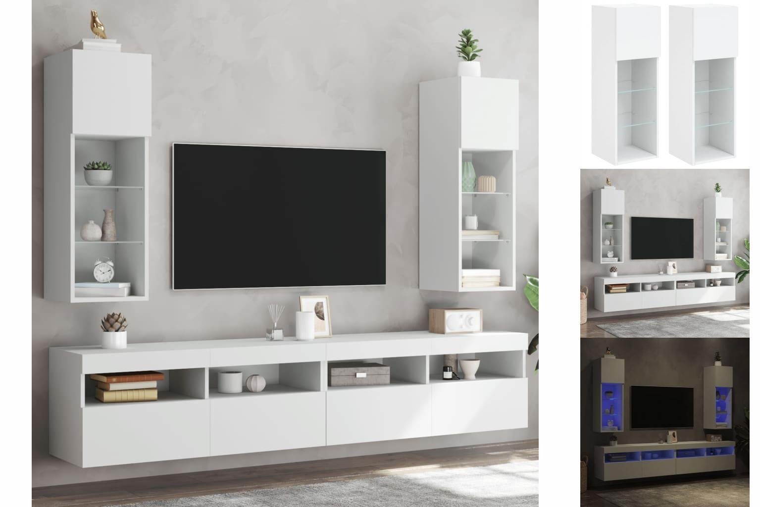 vidaXL TV-Schrank 2x TV-Schränke mit LED-Leuchten günstig online kaufen