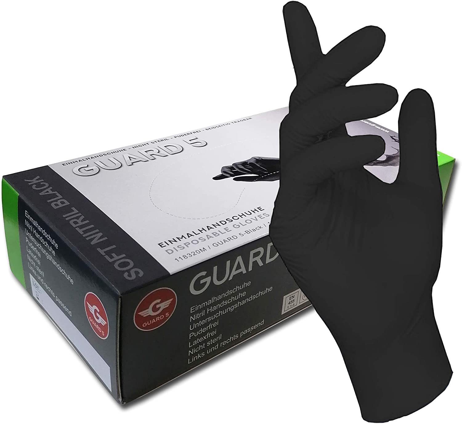 Einweghandschuhe 200er - Box schwarze Hygiene- Koch- und Küchenhandschuhe (Art. 119003)