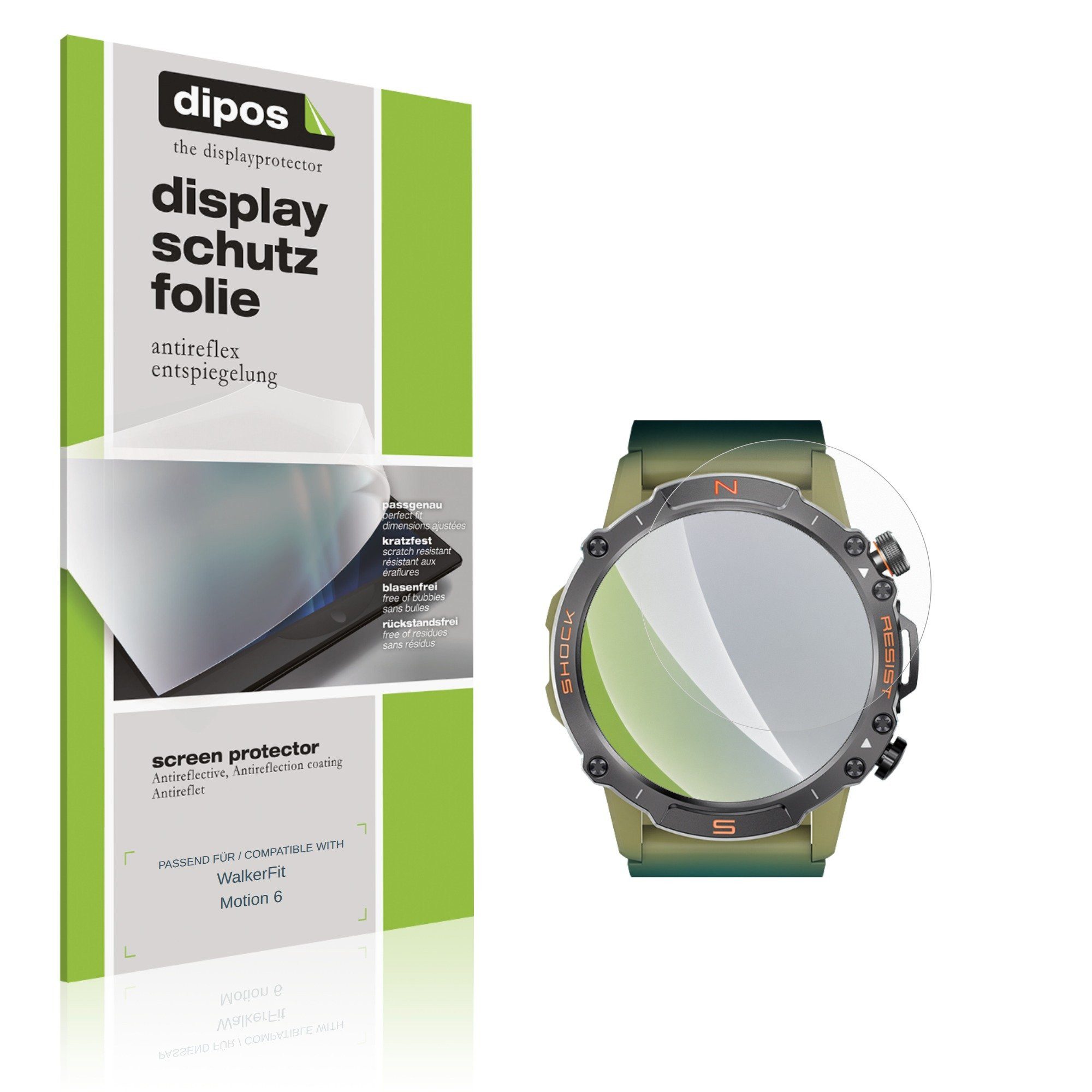dipos Displayschutzfolie Schutzfolie für WalkerFit Motion 6, 6 Stück, Displayschutz Schutz Folie Made in Germany