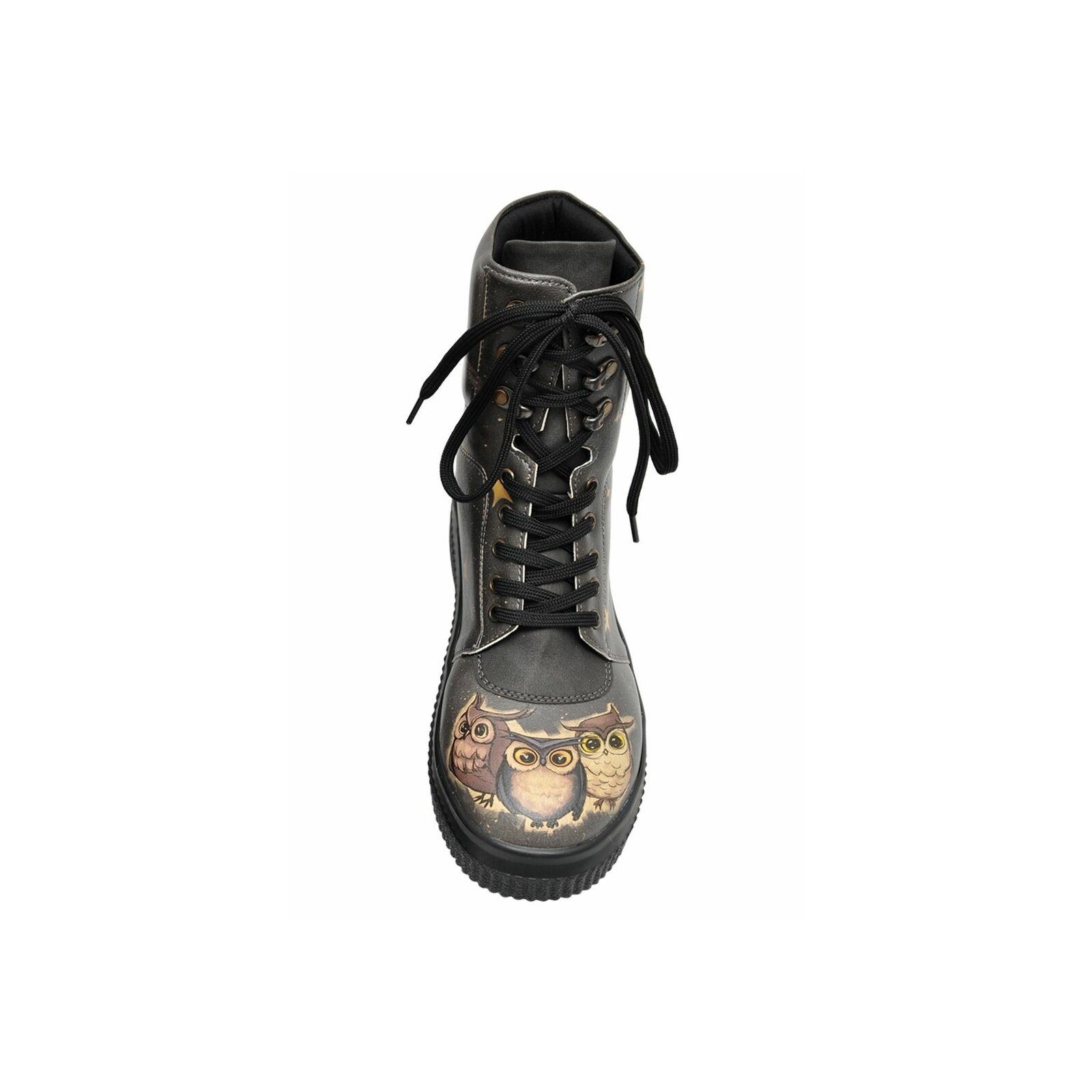 DOGO Future High Top Boots Owl Family Damen Stiefeletten Schnürboots Handgefertigt