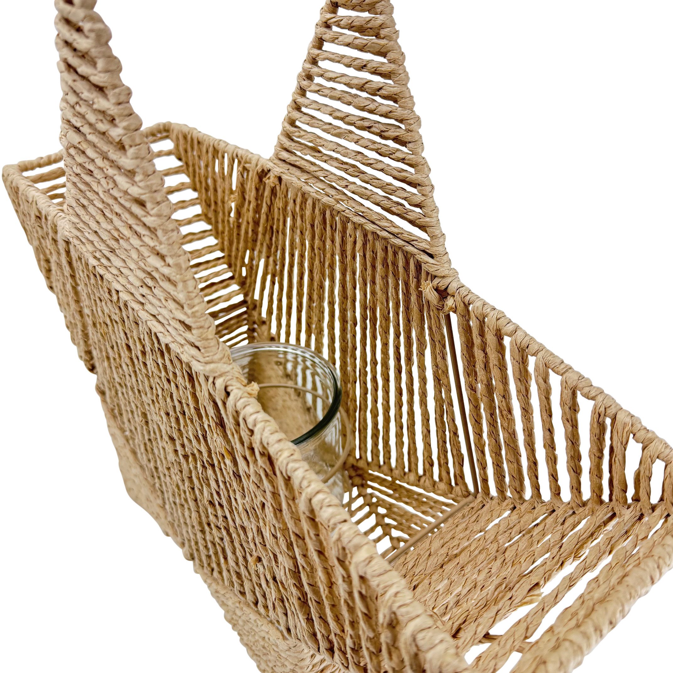 Online-Fuchs Kerzenhalter - 2er Set Windlicht Stern - Deko für Herbst, Winter & Weihnachten (Glaseinsatz für Teelichter oder kleine Stumpenkerzen, Deko für Wohnzimmer, Fensterbank und Sideboard), Kerzenständer, ähnlich einer Laterne