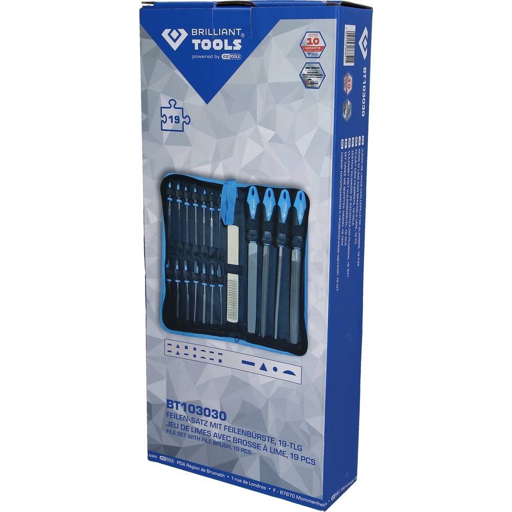 Brilliant Tools Feile Feilen-Satz mit Feilenbürste, 19-tlg BT103030