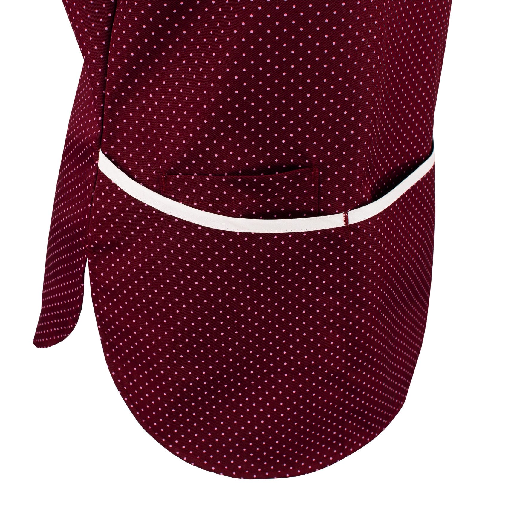 BEB Schlupfbluse beb MEDIZIN/PFLEGE Damen KASACK Kurzarm V-Neck Weinrot gepunktet