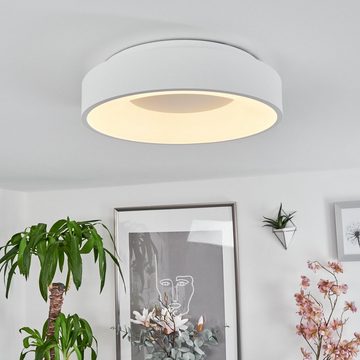 hofstein Deckenleuchte »Sommacamagna« moderne Deckenlampe aus Metall/Kunststoff in Weiß, 2700 Kelvin, runde Leuchte (30cm), 2800 Lumen, 30 Watt