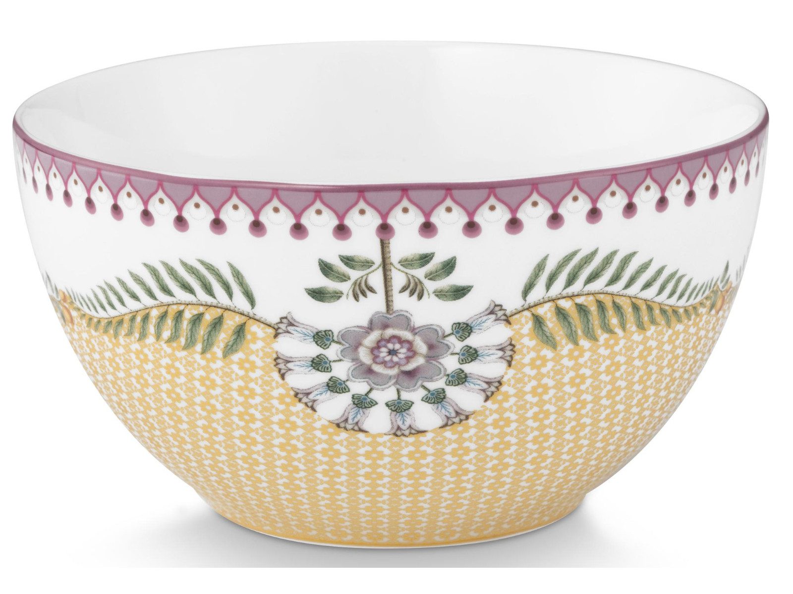 PiP Studio Müslischale Lily&Lotus Tiles Yellow Bowl 15cm, Porzellan, (Bowls)
