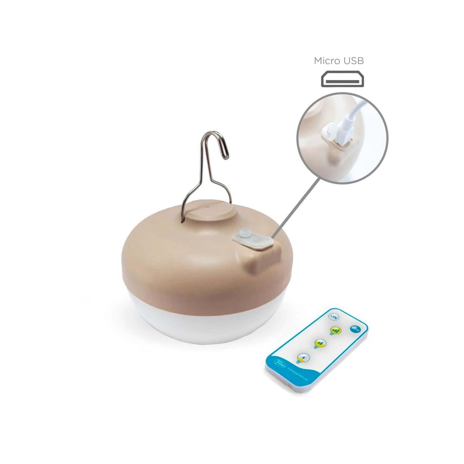 Licht-Erlebnisse Gartenleuchte CHERRY, LED fest integriert, Warmweiß, LED mit Akku Haken Magnet Ø 11 cm 2700K dimmbar Fernbedienung USB IP54