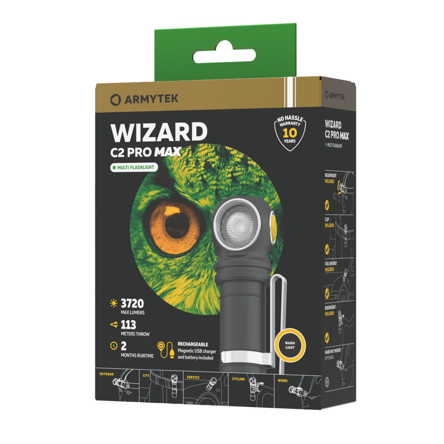 Armytek LED Taschenlampe Armytek Wizard C2 Pro Max - Taschenlampe / Stirnlampe
