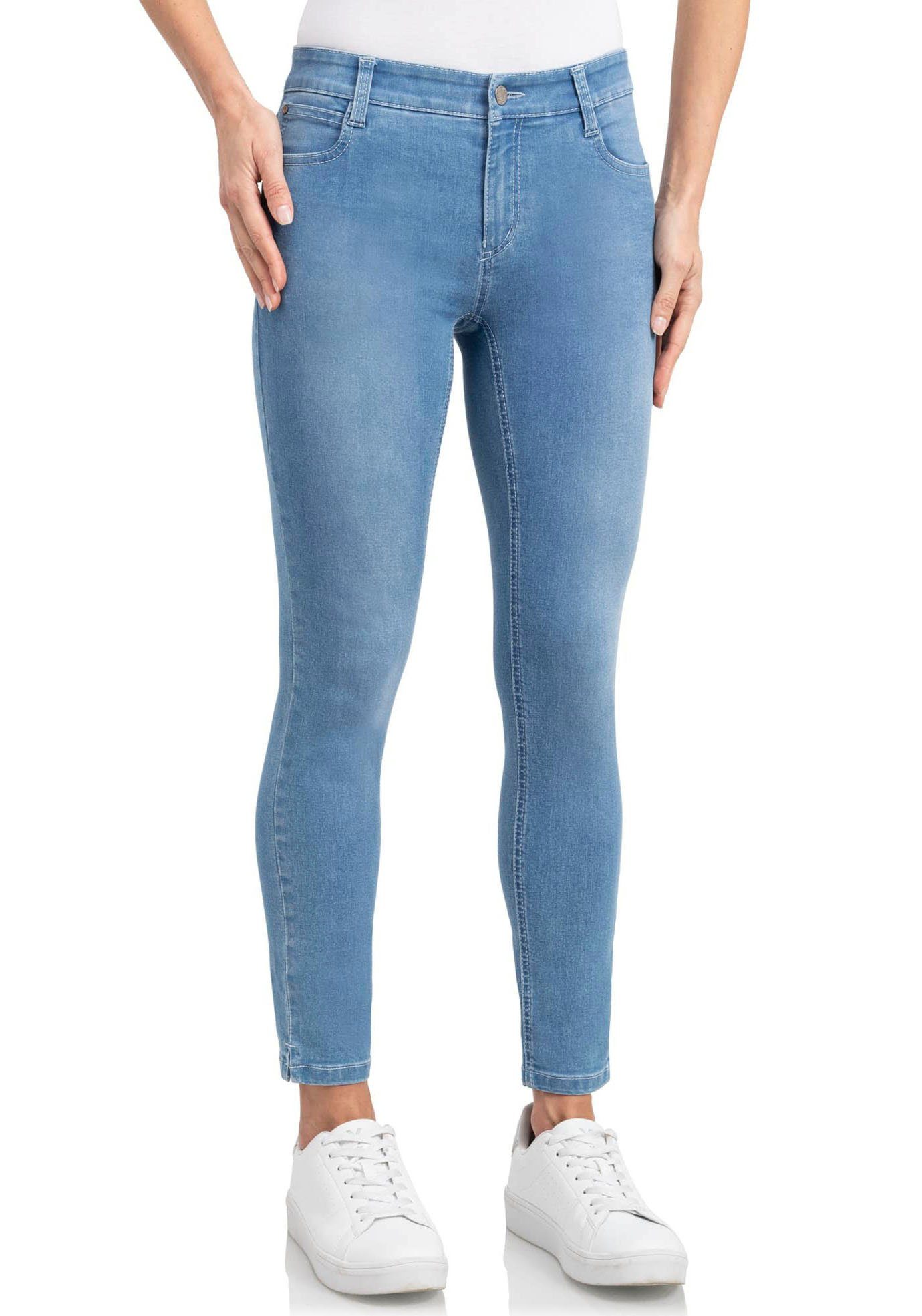 wonderjeans Ankle-Jeans mit kleinem Schlitz am Saumabschluß