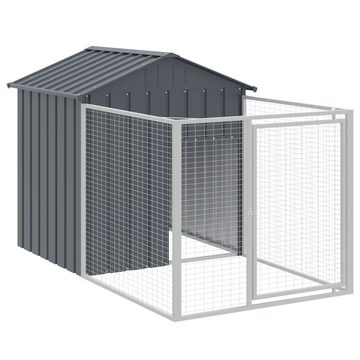 vidaXL Hundezwinger Hundehütte mit Dach Hundehaus Zwinger Anthrazit 117x813x123 cm Verzink