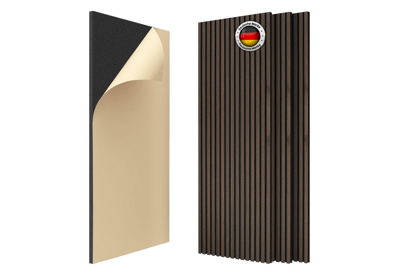 IZODEKOR 3D Wandpaneel Akustikpaneel Selbstklebend Holzoptik 60x120cm, BxL: 120x60 cm, 0,72 qm, (4 Wandpaneele, je 0,72 m², insgesamt 2,88 m)
