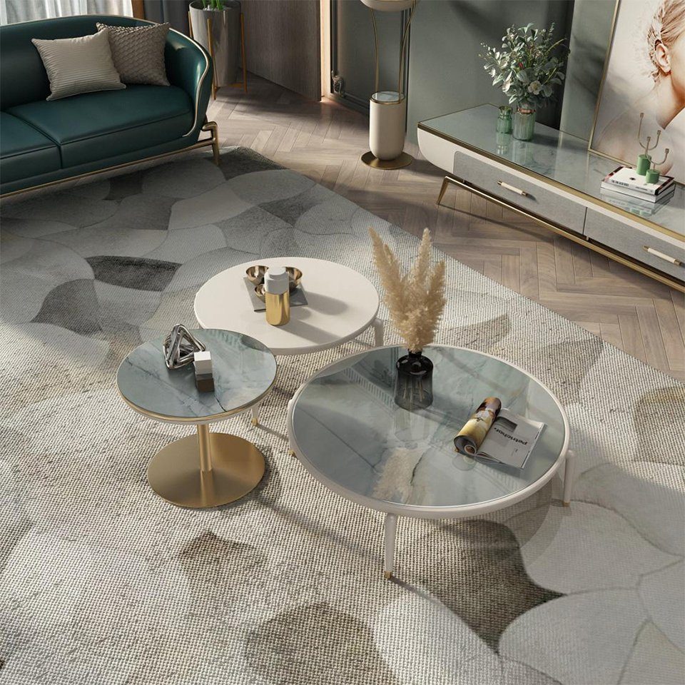 JVmoebel Schminktisch Marmor Design Beistell Tische Couch Tisch Sofa Wohn Zimmer 3x Set