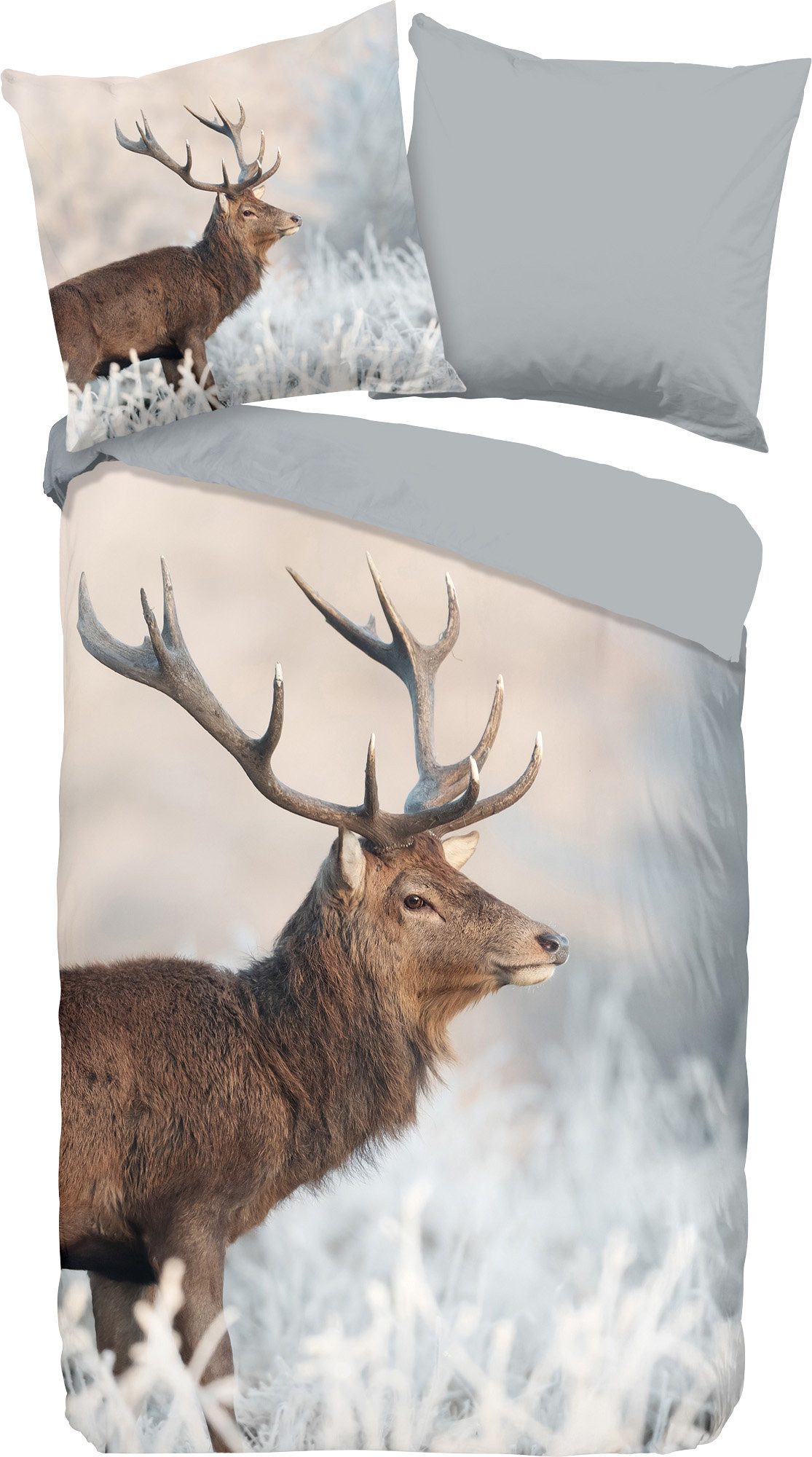 good morning Bettwäsche Wendebettwäsche "Wess", Renforcé, Renforcé Tiermotive: Hirsch