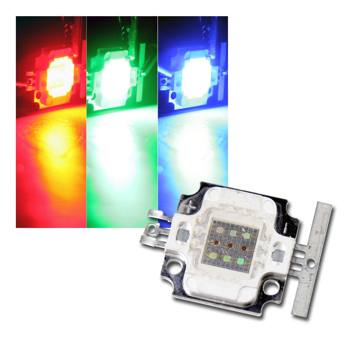 world-trading-net Modellbausatz 5 x LED Highpower Chip 10W RGB, SQUARE