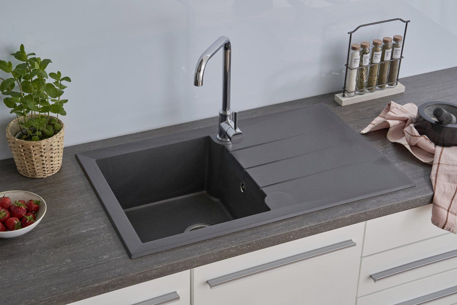 RESPEKTA Granitspüle respekta Granitverbundspüle Alinéo 81 x 50 cm 81 x – Bild 5 von 5