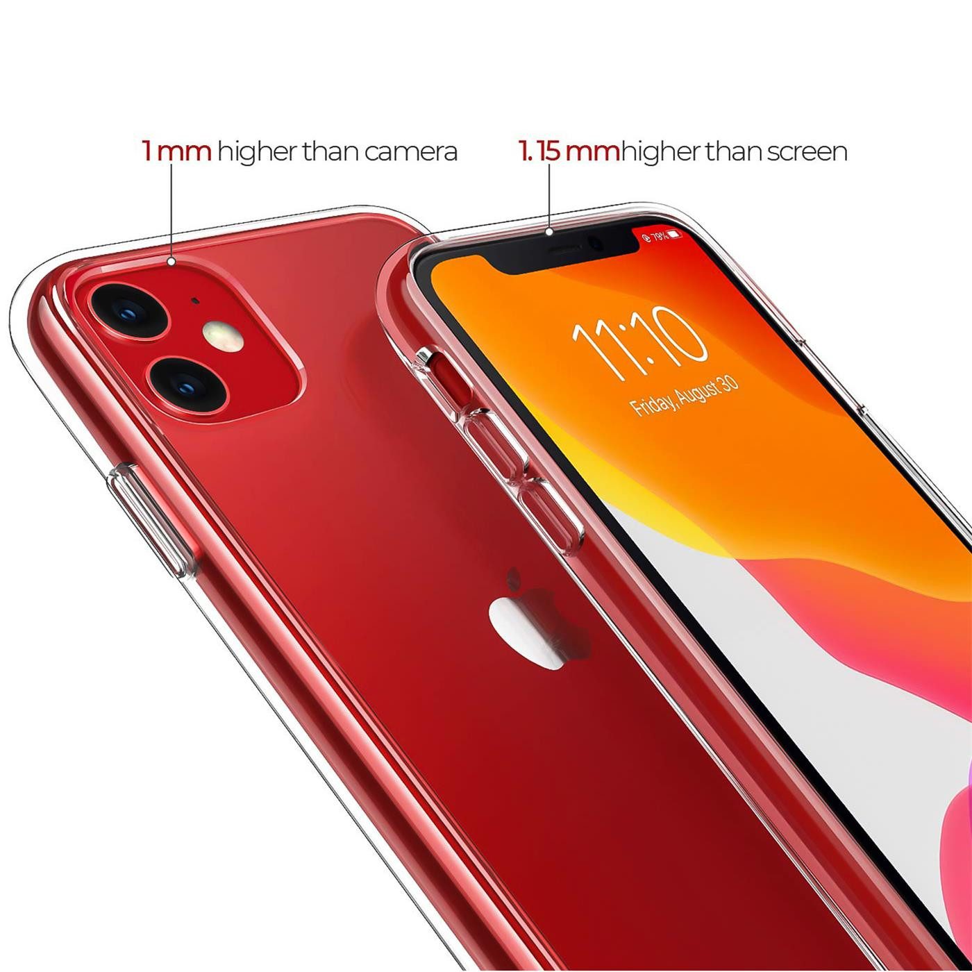 CoolGadget Handyhülle Transparent Ultra Slim Case für Apple iPhone 11 6,1 Zoll, Silikon Hülle Dünne Schutzhülle für iPhone 11 Hülle