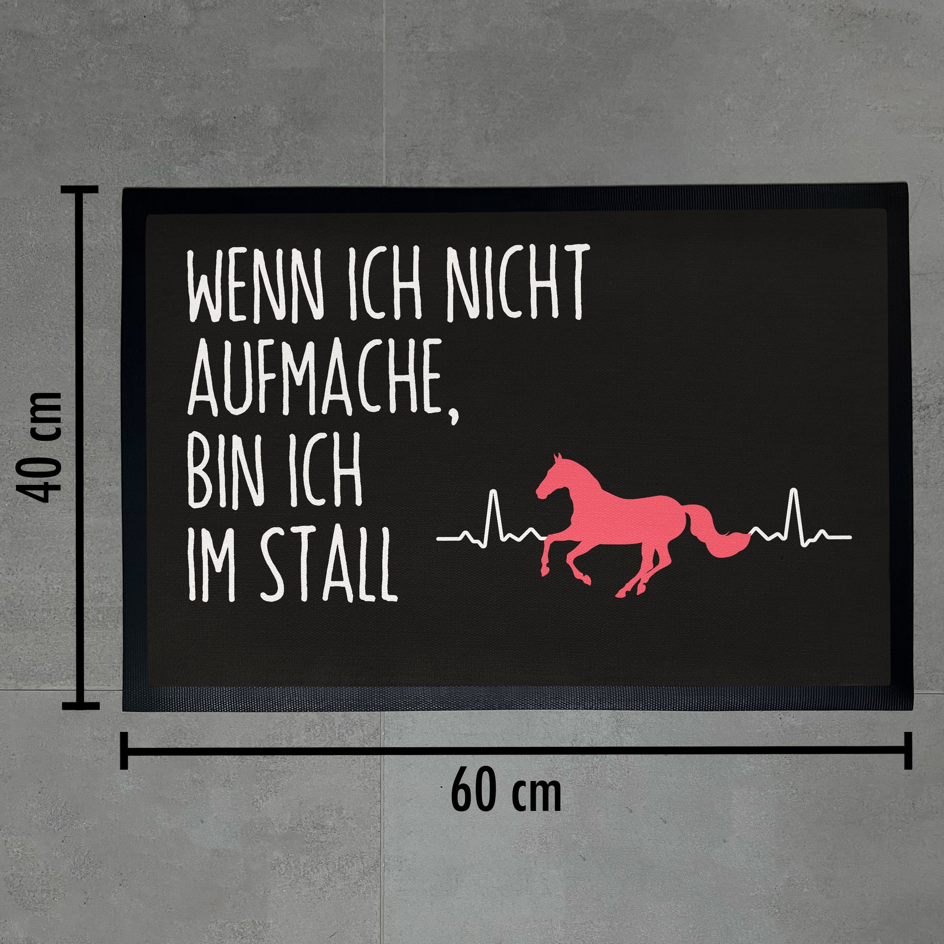 Trendation Fußmatte Wenn Ich Nicht Aufmache Bin Ich Im Stall Fußmatte Reiterin Geschenk Pf – Bild 4 von 5