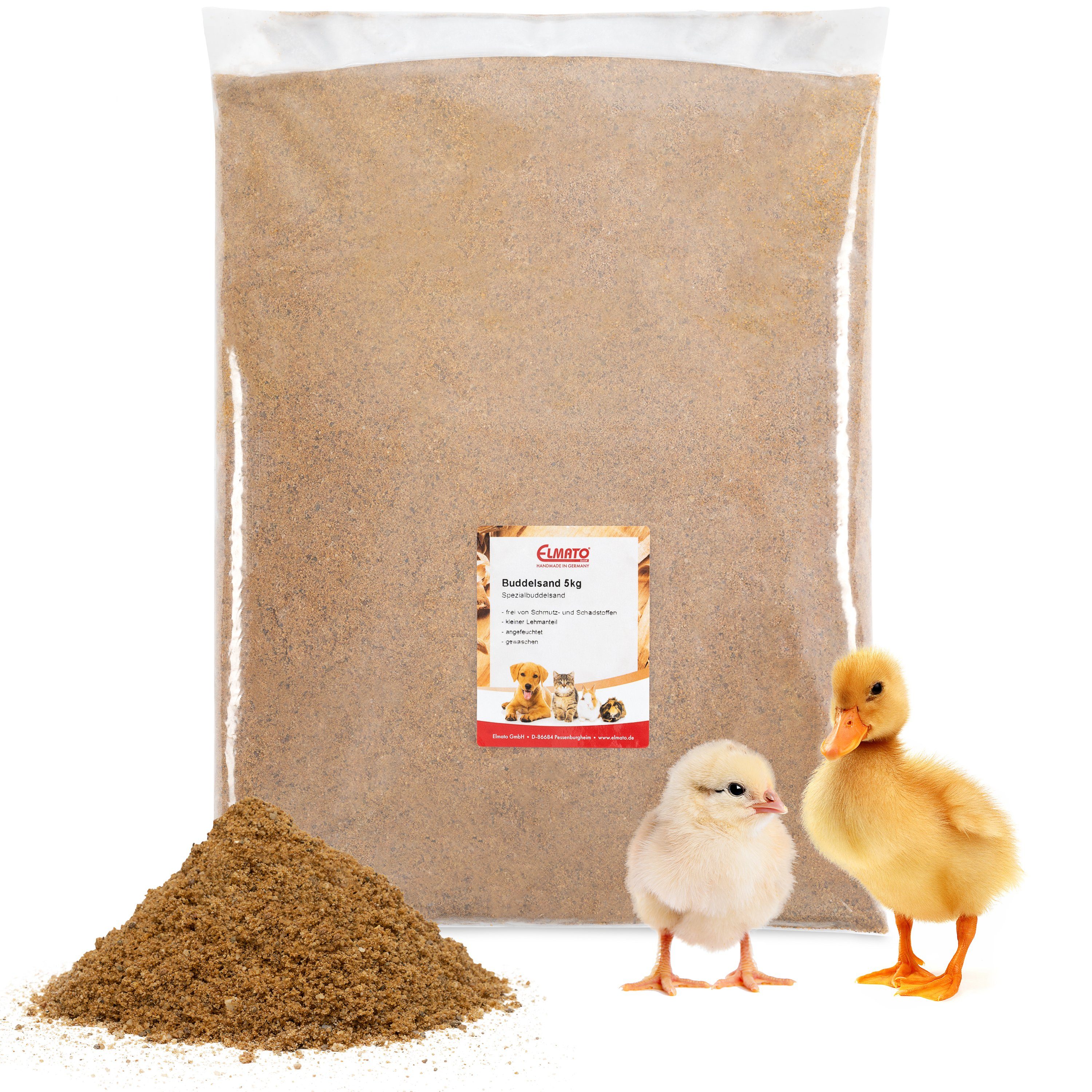 Badesand Elmato 13751 Spezial Buddelsand für Hühner, Wachteln, Enten 5kg