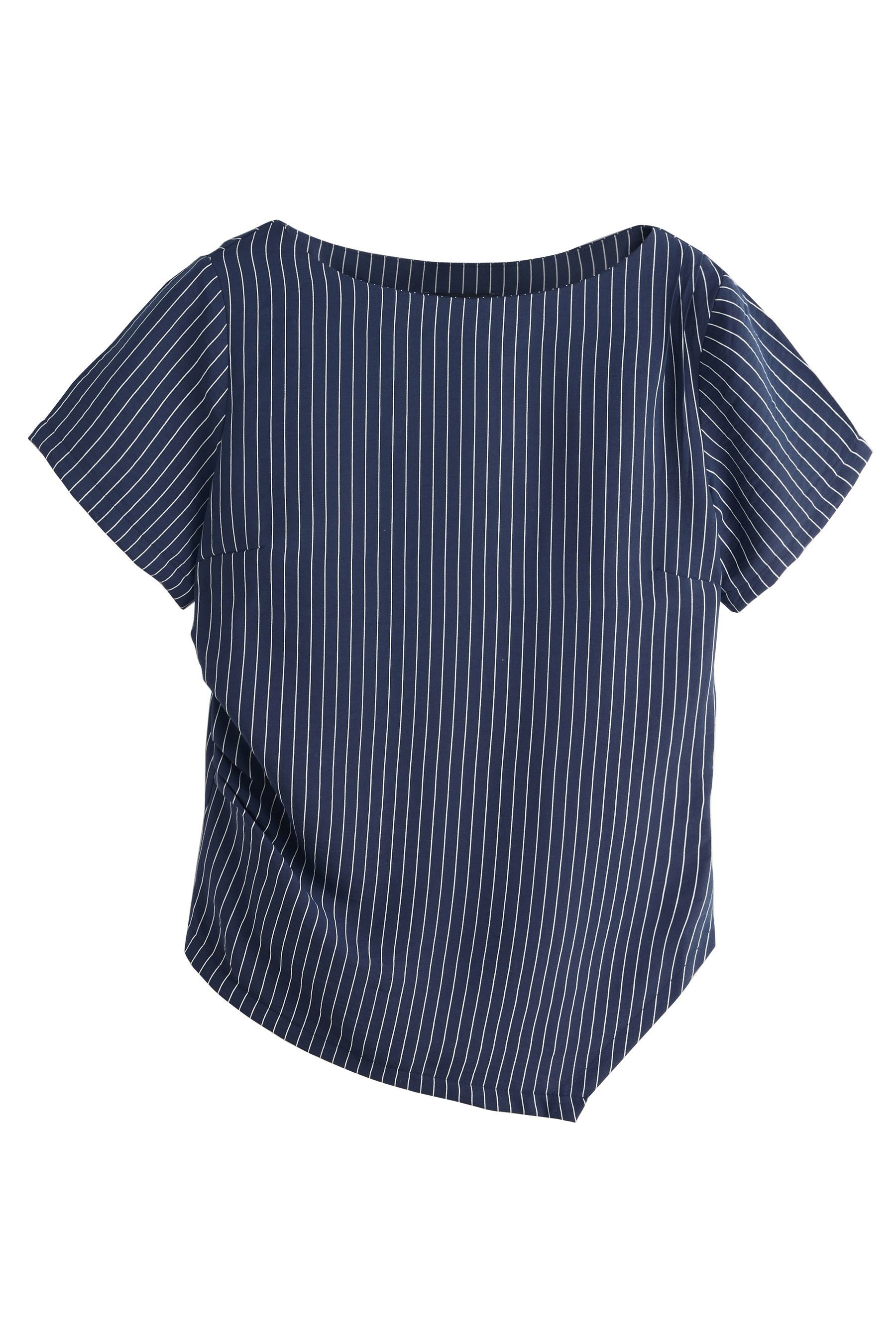 Next Kurzarmbluse Kurzarm-Oberteil mit asymmetrischer Drapierung (1-tlg) günstig online kaufen